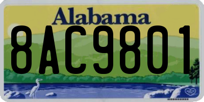 AL license plate 8AC9801