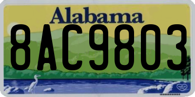 AL license plate 8AC9803