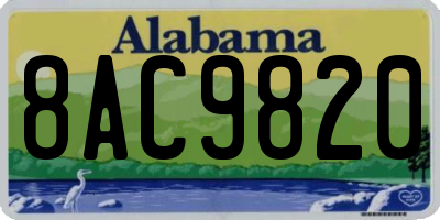 AL license plate 8AC9820