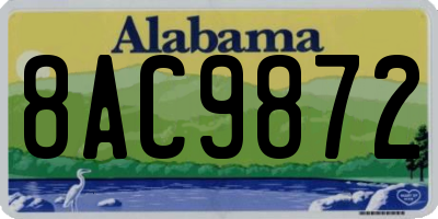AL license plate 8AC9872