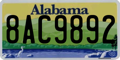 AL license plate 8AC9892