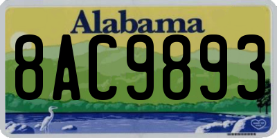 AL license plate 8AC9893