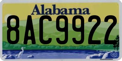 AL license plate 8AC9922