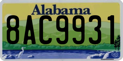 AL license plate 8AC9931