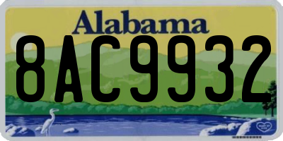 AL license plate 8AC9932