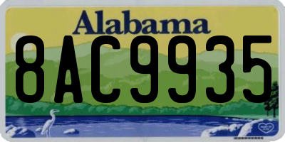 AL license plate 8AC9935