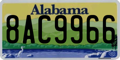 AL license plate 8AC9966