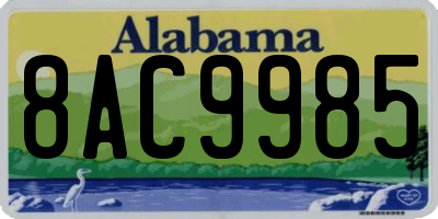 AL license plate 8AC9985