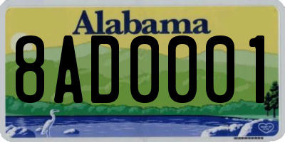 AL license plate 8AD0001
