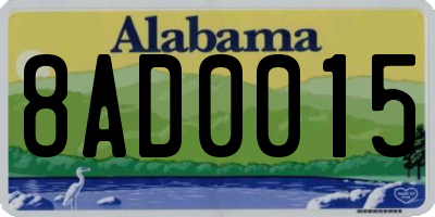 AL license plate 8AD0015
