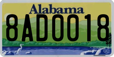 AL license plate 8AD0018