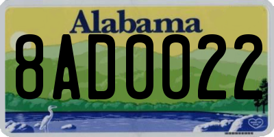 AL license plate 8AD0022