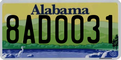 AL license plate 8AD0031