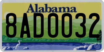 AL license plate 8AD0032