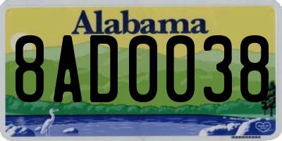 AL license plate 8AD0038