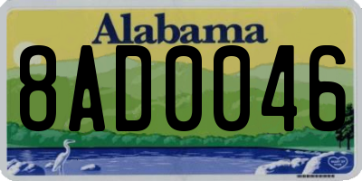 AL license plate 8AD0046