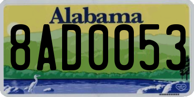 AL license plate 8AD0053