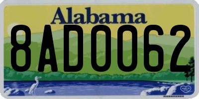 AL license plate 8AD0062