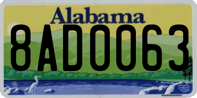 AL license plate 8AD0063