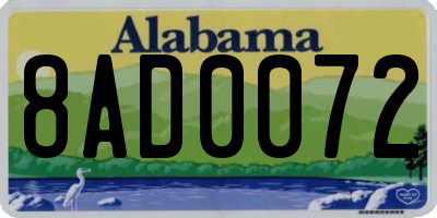 AL license plate 8AD0072