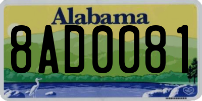 AL license plate 8AD0081