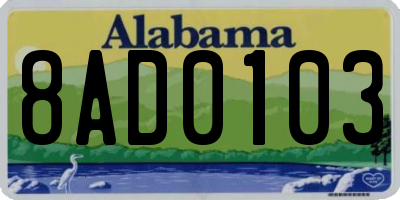 AL license plate 8AD0103