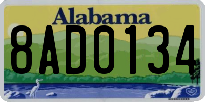 AL license plate 8AD0134