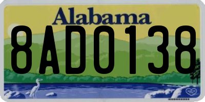 AL license plate 8AD0138