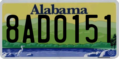 AL license plate 8AD0151