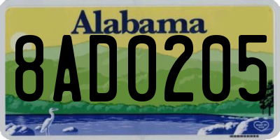 AL license plate 8AD0205