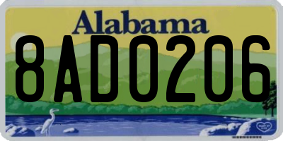AL license plate 8AD0206