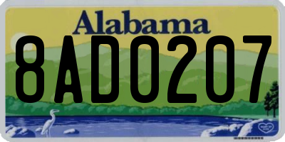 AL license plate 8AD0207