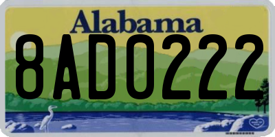 AL license plate 8AD0222