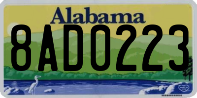 AL license plate 8AD0223