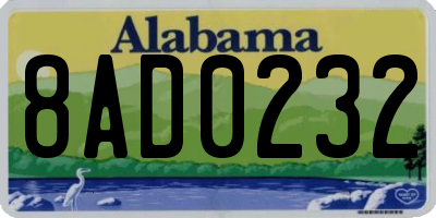 AL license plate 8AD0232