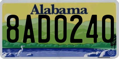 AL license plate 8AD0240