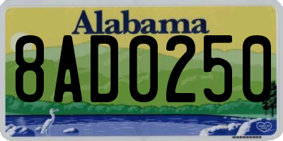 AL license plate 8AD0250
