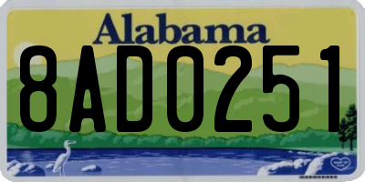 AL license plate 8AD0251
