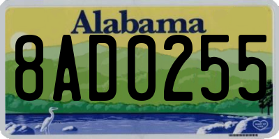 AL license plate 8AD0255