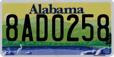 AL license plate 8AD0258