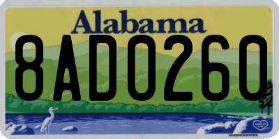 AL license plate 8AD0260