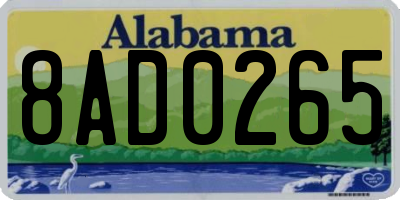 AL license plate 8AD0265
