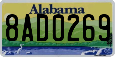 AL license plate 8AD0269