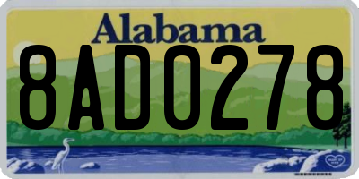 AL license plate 8AD0278