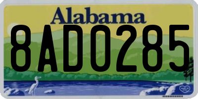 AL license plate 8AD0285