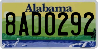 AL license plate 8AD0292