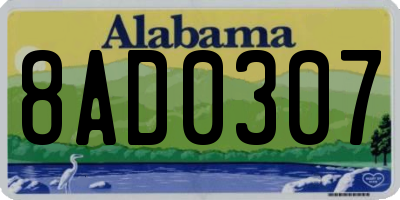 AL license plate 8AD0307