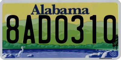 AL license plate 8AD0310