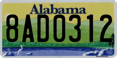 AL license plate 8AD0312