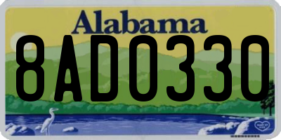 AL license plate 8AD0330